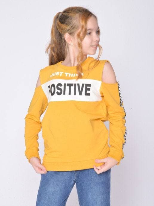 картинка ЧЗ Свитшот для девочки 8-12 лет 65% хлопок, 27% пэ, 8% эластан BONITO KIDS/OP1247(ЧЗ)/уп.5шт./меш.260шт. от BonitoKids