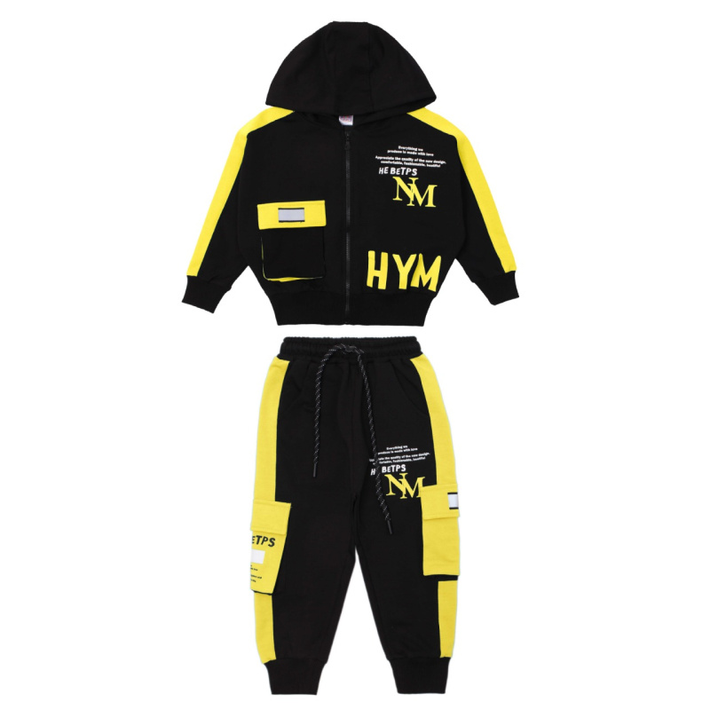 картинка ЧЗ Комплект для мальчика (толстовка, трико), 3-7 лет, 65% хлопок, 27% полиэстер, 8% эластан, BONITO KIDS/OP1222(ЧЗ)/уп.5 шт./меш.80шт. от BonitoKids