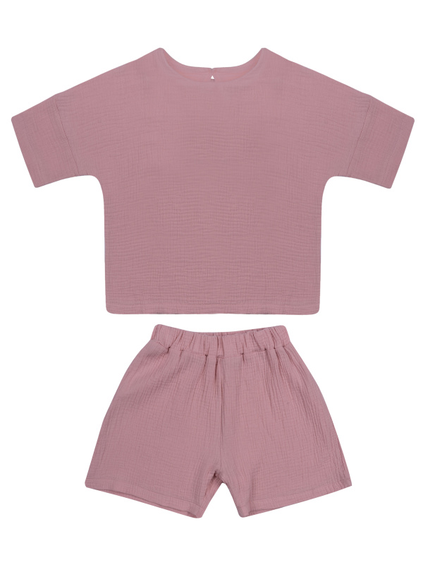 картинка ЧЗ Комплект для девочки (футболка и шорты) 2-5 лет 100% хлопок BONITO KIDS/OP1935(2026)(ЧЗ)/уп.4шт./меш.244шт. от BonitoKids