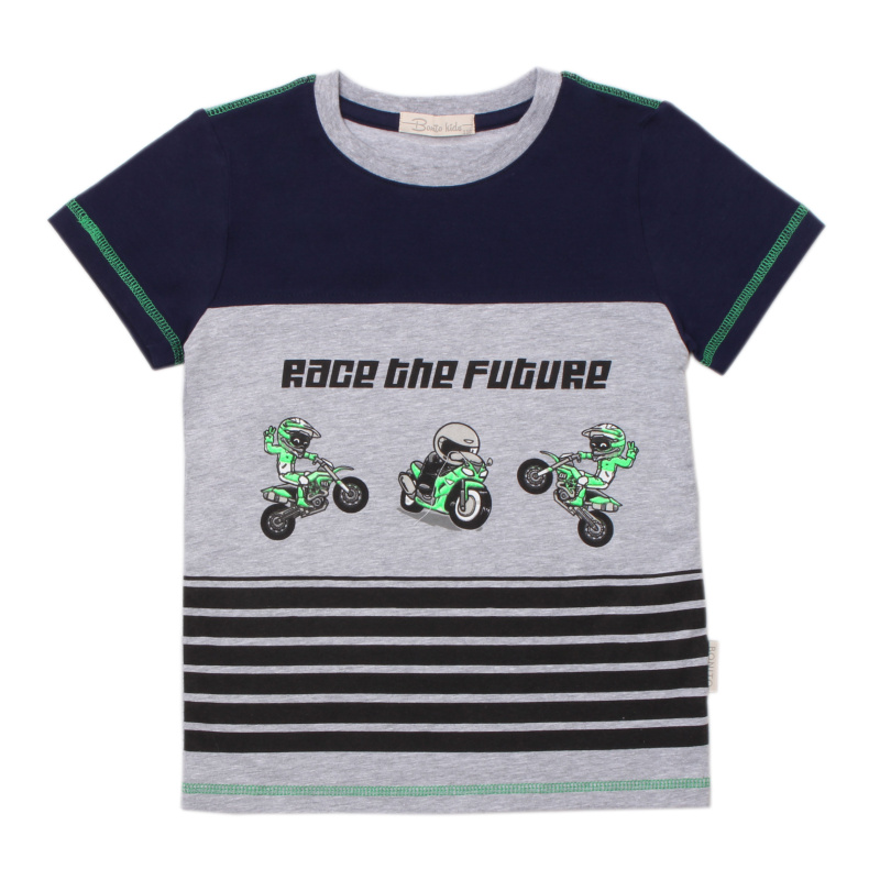 картинка Футболка для мальчика 3-7 лет 92% хлопок, 8% лайкра BONITO KIDS/BK1694F/уп.5шт./меш.550шт. от BonitoKids