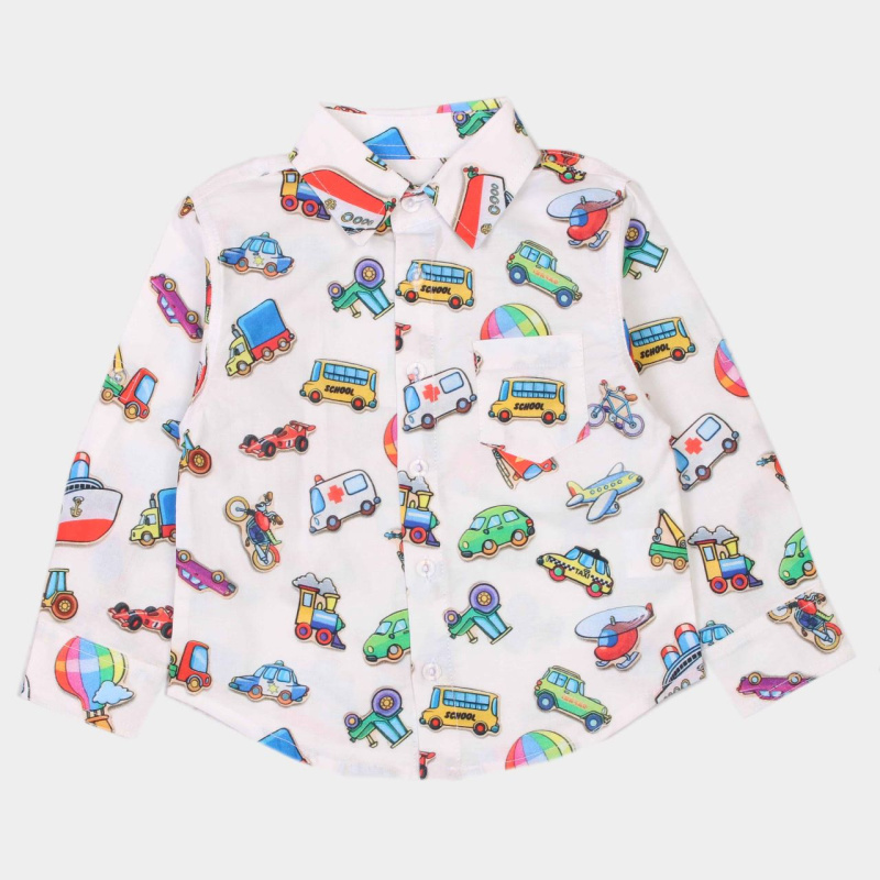 картинка ЧЗ Рубашка для мальчика 2-6 лет 100% хлопок BONITO KIDS/OP1658(ЧЗ)/уп.5шт/480шт. от BonitoKids