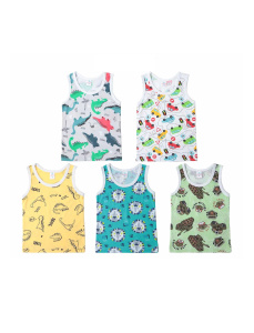 картинка БГ Майка для мальчика 2-6 лет 100% хлопок BONITO KIDS/SS6101(09-24)/уп.10шт./меш.1800шт. от BonitoKids