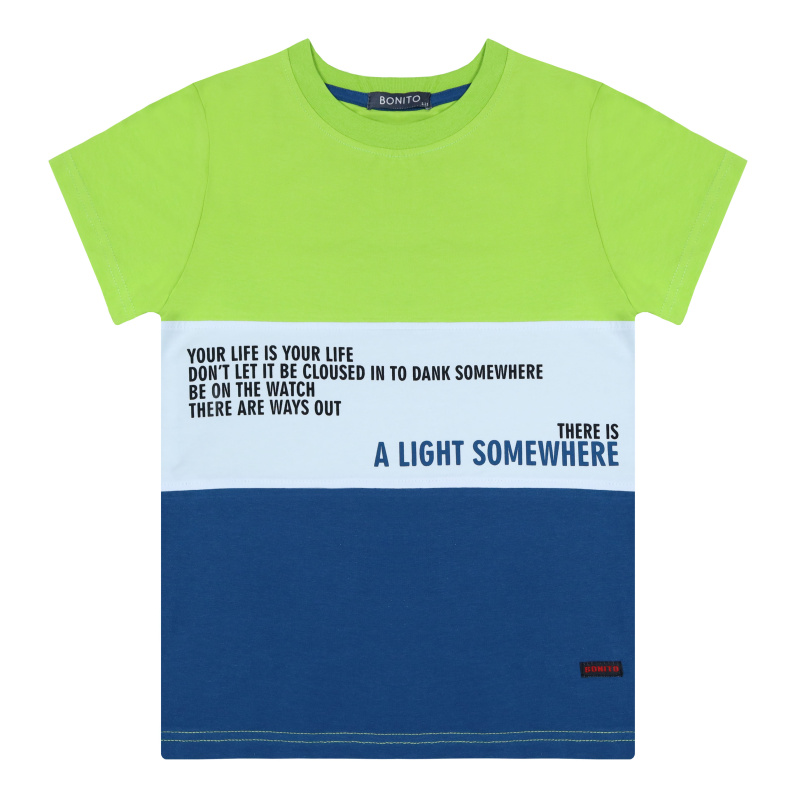 картинка КГ_БГ Футболка для мальчика 8-12 лет 92% хлопок, 8% лайкра BONITO KIDS/BK1663F/уп.5шт./меш.500шт. от BonitoKids
