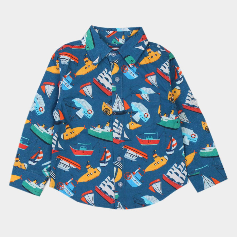 картинка ЧЗ Рубашка для мальчика 2-6 лет 100% хлопок BONITO KIDS/OP1658(ЧЗ)/уп.5шт/480шт. от BonitoKids