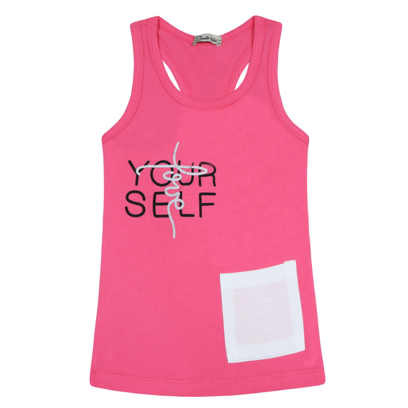 картинка БГ_ЧЗ Майка для девочки 5-8 лет 100% хлопок  BONITO KIDS/BK1589M(ЧЗ)/уп.4шт./меш.800шт. от BonitoKids