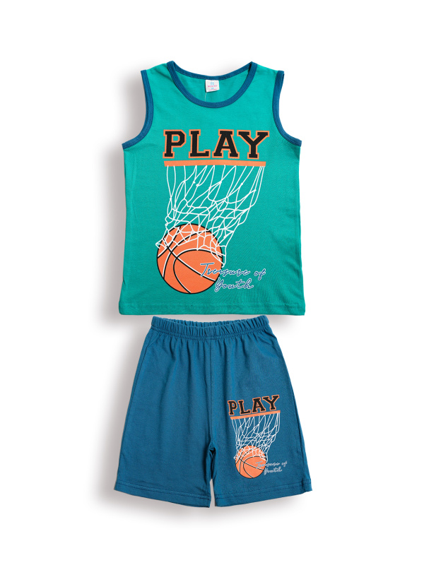 картинка БГ_ЧЗ Комплект для мальчика (майка и шорты) 6-9 лет 100% хлопок BONITO KIDS /BK1206KP(12-24)(ЧЗ)/уп.4шт./меш.400шт. от BonitoKids