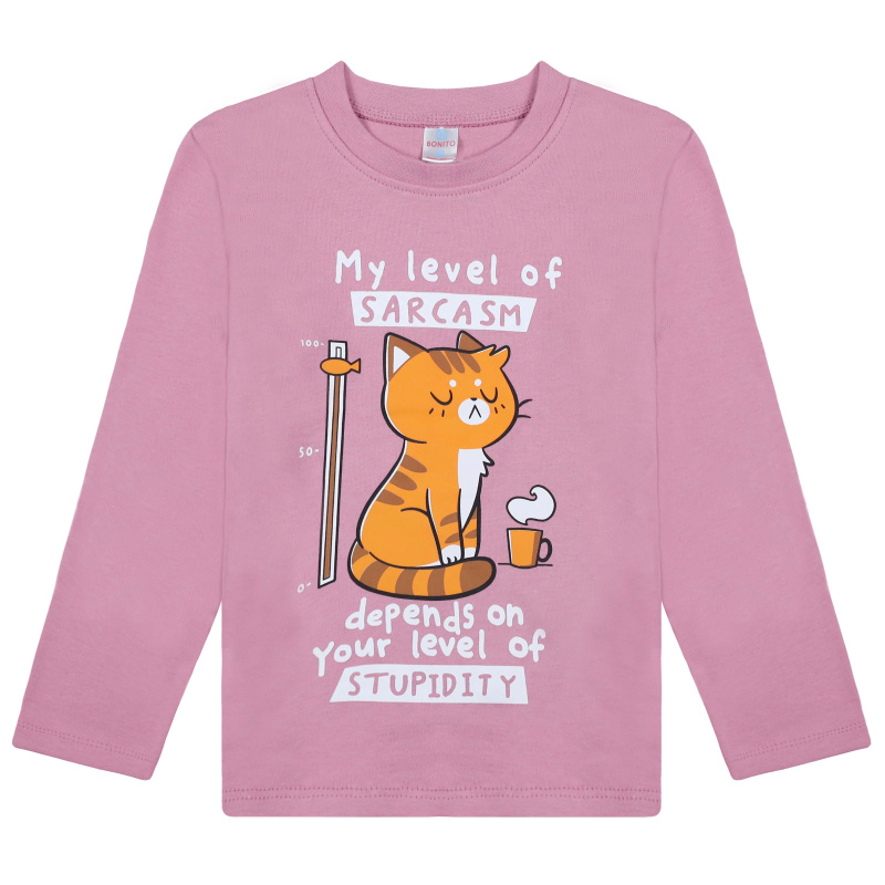 картинка БГ_ЧЗ Лонгслив для девочки 5-8 лет 100% хлопок BONITO KIDS/BK0009D(09-24)(ЧЗ)/уп.4шт./меш.400шт. от BonitoKids
