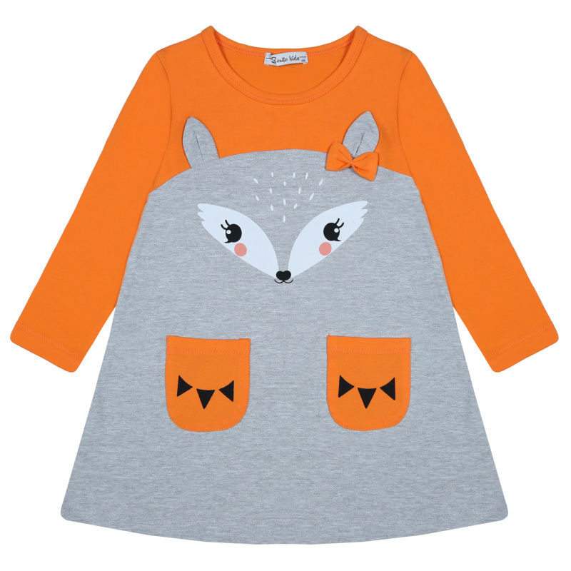 картинка БГ_ЧЗ Платье для девочки 3-7 лет 92% хлопок, 8% лайкра BONITO KIDS/BK1477P(11-23)(ЧЗ)/уп.5шт./меш.400шт. от BonitoKids