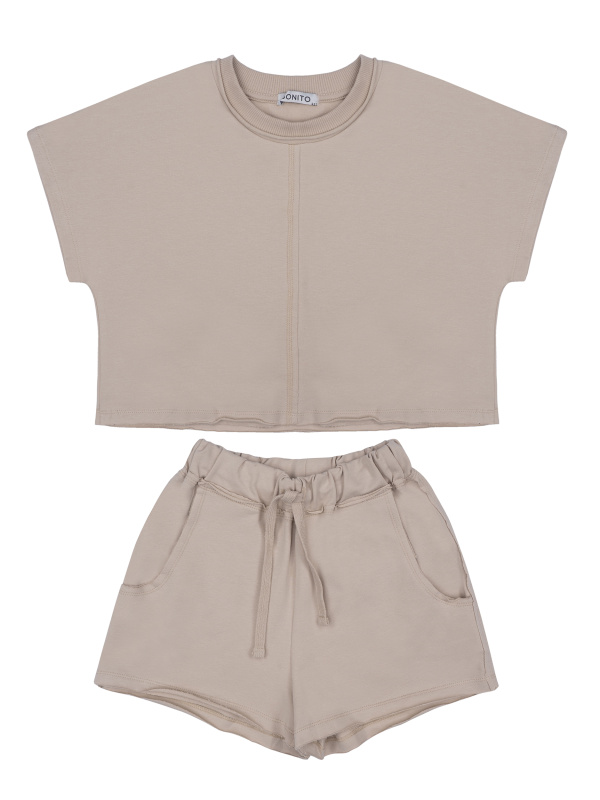 картинка БГ_ЧЗ Комплект для девочки (футболка и шорты) 7-11 лет 95% хлопок, 5% лайкра BONITO KIDS/SS6186KD(ЧЗ)/уп.5шт./меш.150шт. от BonitoKids