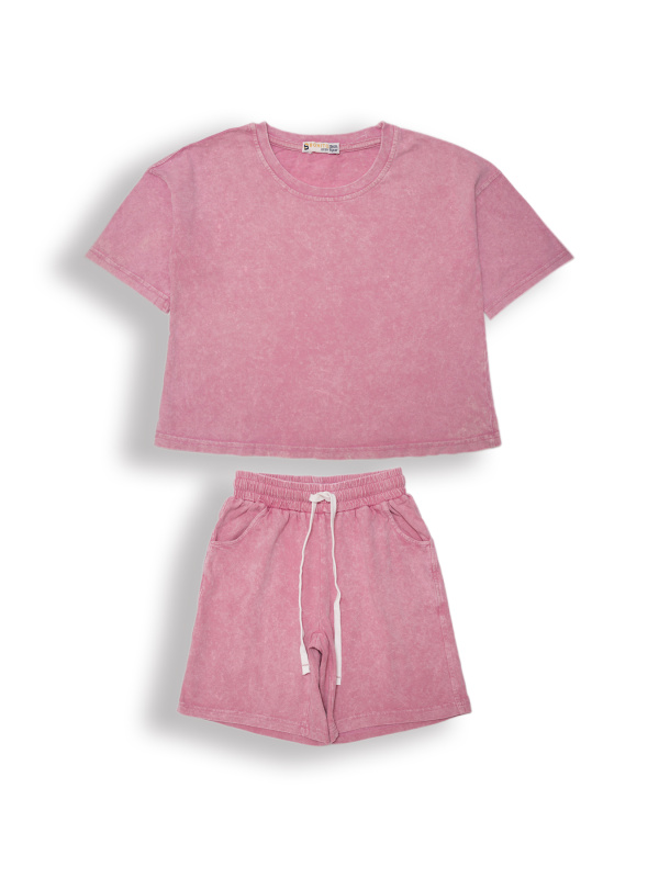 картинка ЧЗ Комплект для девочки (футболка и шорты) 8-12 лет 100% хлопок BONITO KIDS/OP1949(150шт)(ЧЗ)/уп.5шт./меш.150шт. от BonitoKids