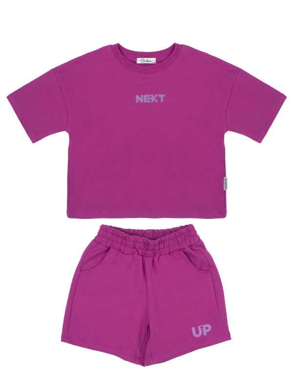 картинка БГ_ЧЗ Комплект для девочки (футболка и шорты) 4-9 лет 95% хлопок, 5% лайкра BONITO KIDS/SS6147(2026)(ЧЗ)/уп.6шт./меш.144шт. от BonitoKids