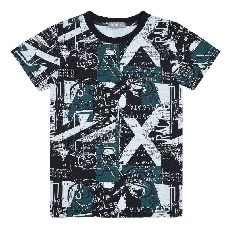 картинка БГ_ЧЗ Футболка для мальчика 8-12 лет 92% хлопок, 8% лайкра BONITO KIDS/BK1622F(ЧЗ)/уп.5шт./меш.500шт. от BonitoKids