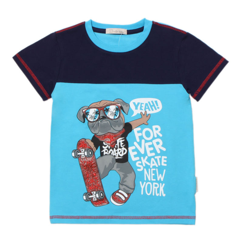 картинка Футболка для мальчика 3-7 лет 92% хлопок, 8% лайкра BONITO KIDS/BK1694F/уп.5шт./меш.550шт. от BonitoKids