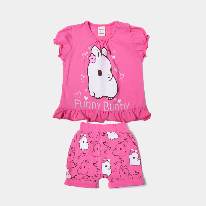 картинка ЧЗ Комплект для девочки (футболка и шорты) 68-86 BONITO KIDS/OP1823(01-24)/уп.4шт./меш 424шт. от BonitoKids