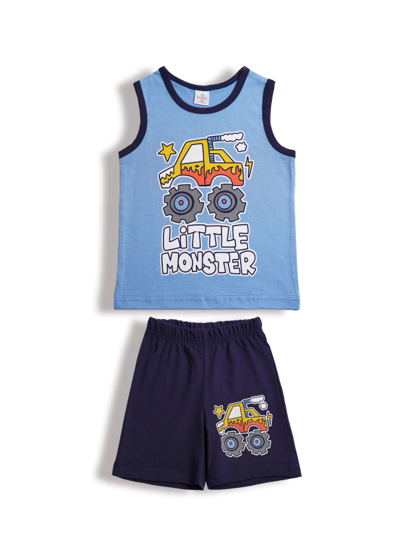 картинка БГ_ЧЗ Комплект для мальчика (майка и шорты) 2-5 лет 100% хлопок BONITO KIDS/BK1205KP(ЧЗ)/уп.4шт./меш.500шт. от BonitoKids
