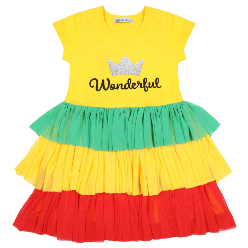 картинка КГ Платье для девочки 3-7 лет 92% хлопок, 8% лайкра BONITO KIDS/BK1782P(05-24)/уп.5шт./меш.200 шт. от BonitoKids