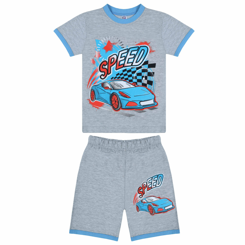 картинка КГ Комплект для мальчика (футболка и шорты) 4-8 лет 100% хлопок BONITO KIDS/BK0005FSHM(4-8)/уп.5шт./меш.400шт. от BonitoKids