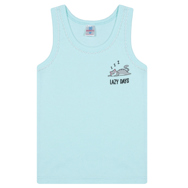 картинка БГ_ЧЗ Майка для девочки 2-6 лет 100% хлопок BONITO KIDS/BK0536D(01-23)(ЧЗ)/уп.5шт./меш.900шт. от BonitoKids