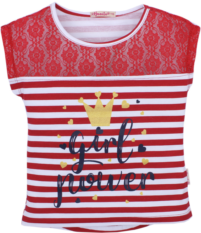 картинка ЧЗ Футболка для девочки 5-9 лет 92% хлопок, 8 % лайкра BONITO KIDS/BK1198K(ЧЗ)/уп.5шт./меш.700шт. от BonitoKids