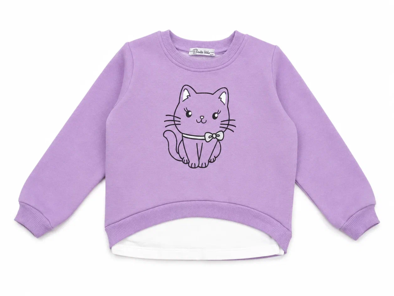 картинка КГ Свитшот для девочки 3-7 лет 85% хлопок 15% пэ BONITO KIDS/BK1369S/уп.5шт./меш.160шт. от BonitoKids