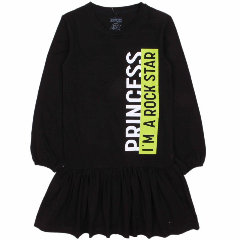 картинка БГ_ЧЗ Платье для девочки 8-12 лет 100% хлопок BONITO KIDS/OP1707(ЧЗ)/уп.5шт./меш.220шт./BONITO KIDS от BonitoKids