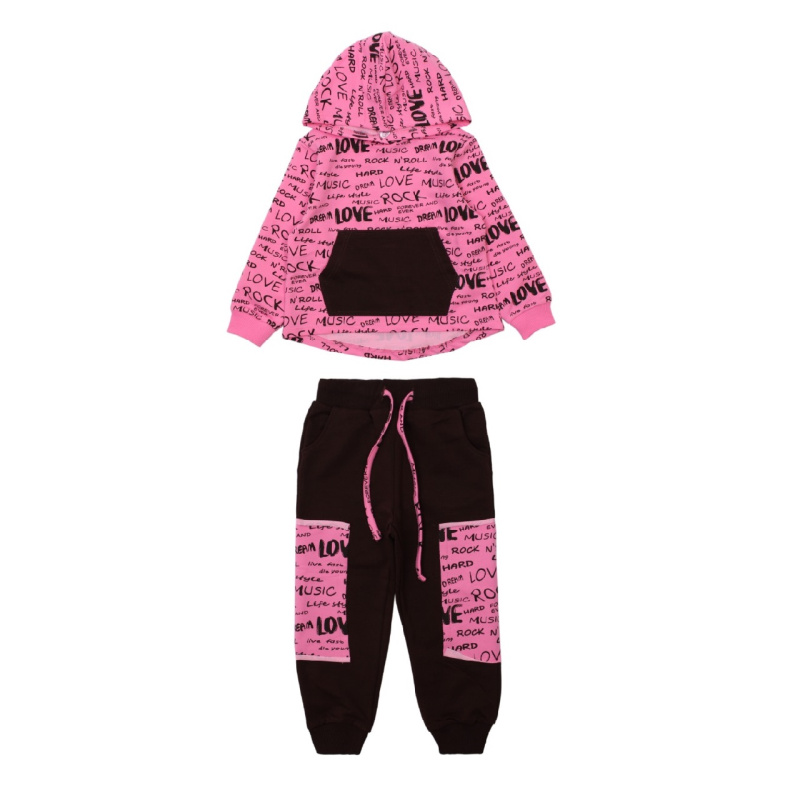 картинка ЧЗ Комплект для девочки (толстовка, трико) 3-7 лет, футер BONITO KIDS/OP1237(ЧЗ)/уп.5 шт./меш.120шт. от BonitoKids