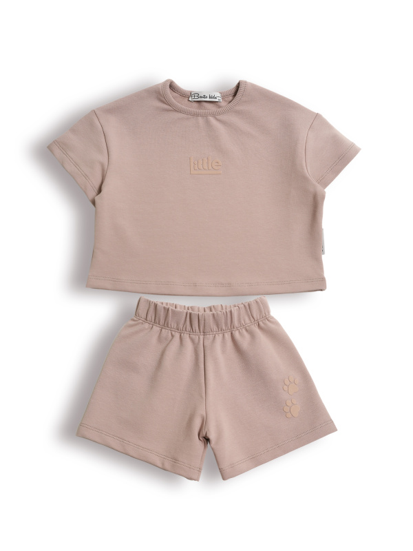 картинка БГ_ЧЗ Комплект для девочки (футболка и шорты) 74-92 см 95% хлопок, 5% лайкра BONITO KIDS/SS6148(ЧЗ)/уп.4 шт./меш.336 шт. от BonitoKids