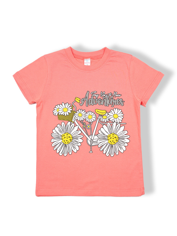 картинка КГ Футболка для девочки, 4-8 лет, 100% хлопок, BONITO KIDS/BK0002D(05-24)/уп.5шт./меш.700шт. от BonitoKids