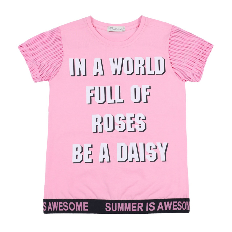 картинка ЧЗ Футболка для девочки 5-8 лет 92% хлопок, 8% лайкра BONITO KIDS/BK1428F(ЧЗ)/уп.4шт./меш.384шт. от BonitoKids