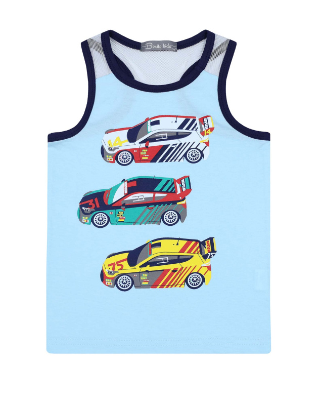 картинка Майка для мальчика 3-7 лет 100% хлопок BONITO-KIDS/BK1423MB/уп.5шт./меш.1200шт от BonitoKids