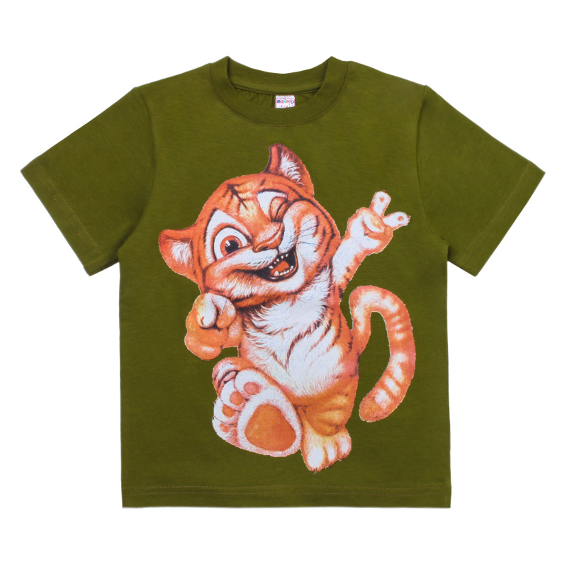 картинка КГ_БГ Футболка для мальчика 4-8 лет 92% хлопок, 8% лайкра BONITO KIDS/BK6004F/уп.5шт./меш.600шт. от BonitoKids