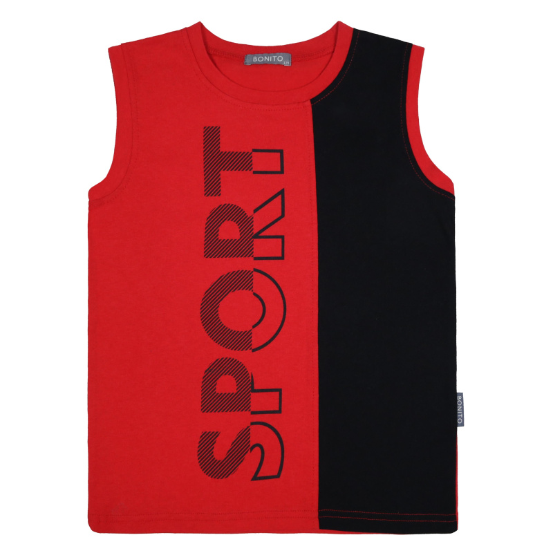 картинка Майка для мальчика 8-12 лет 100% хлопок BONITO-KIDS/BK1665M/уп.5шт./меш.600шт от BonitoKids