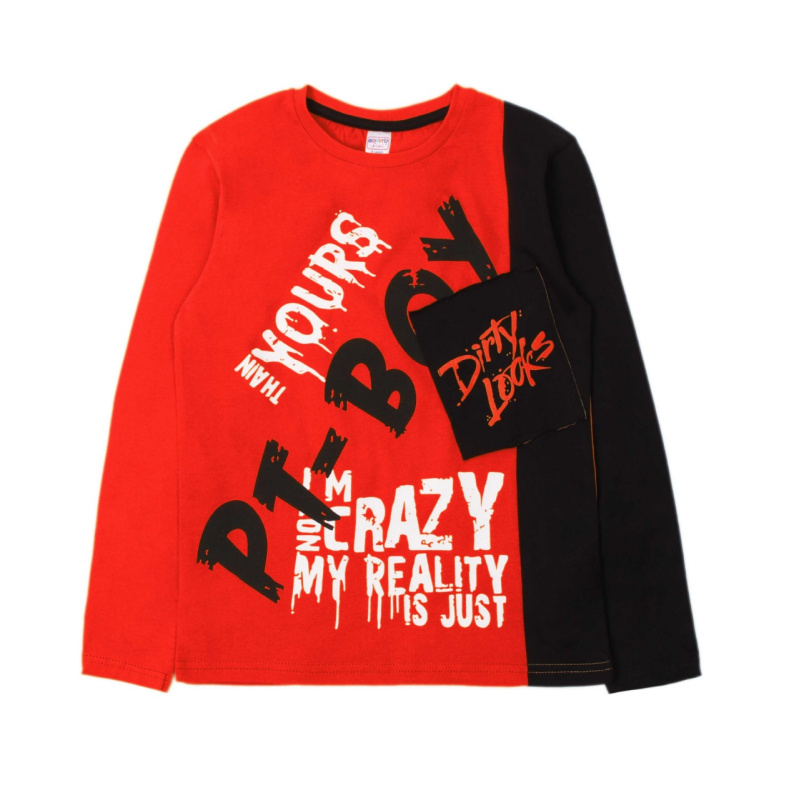 картинка Футболка с длинным рукавом для мальчика 8-12 лет. BONITO KIDS/OP1097/уп.5шт./меш.360шт. от BonitoKids