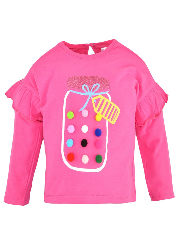 картинка Футболка с длинным рукавом для девочки 2-5 лет, 95% хлопок 5% эластан BONITO KIDS/OP364/уп.4шт./меш.400шт. от BonitoKids