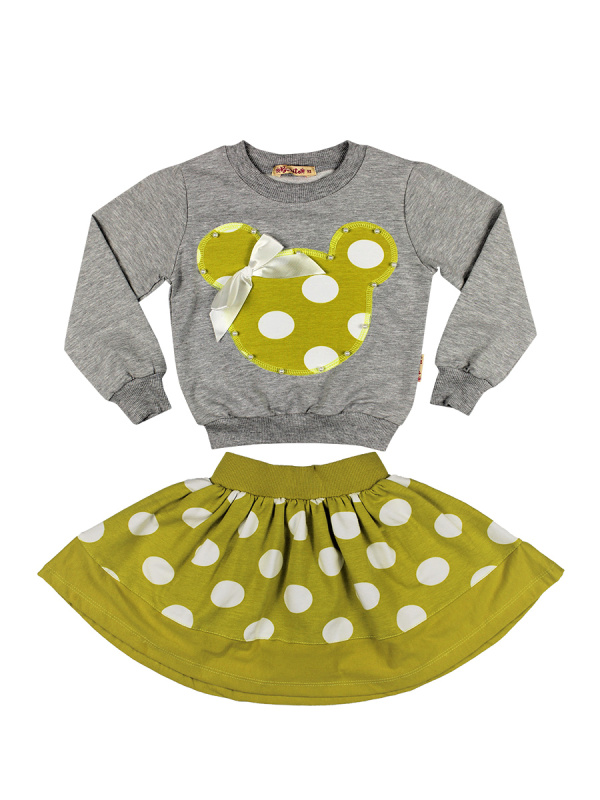 картинка ЧЗ Комплект для девочки (кофточка, юбка) 2-5 лет.92% х/б  8% лайкра BONITO KIDS/BK1141KP(ЧЗ)/уп.4шт./меш.200шт. от BonitoKids