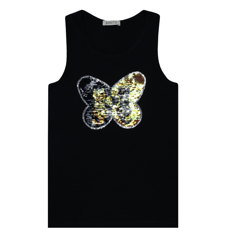 картинка БГ_ЧЗ Майка для девочки 8-12 лет 95% хлопок, 5% лайкра BONITO KIDS/BK1593M(ЧЗ)/уп.5шт./меш.500шт. от BonitoKids