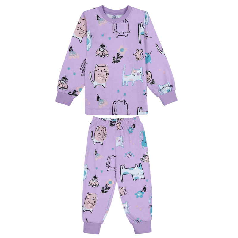 картинка БГ_ЧЗ Пижама для девочки 2-6 лет 100% хлопок BONITO KIDS/BK3010PJ(06-23)(ЧЗ)/уп.5шт./меш.350шт. от BonitoKids