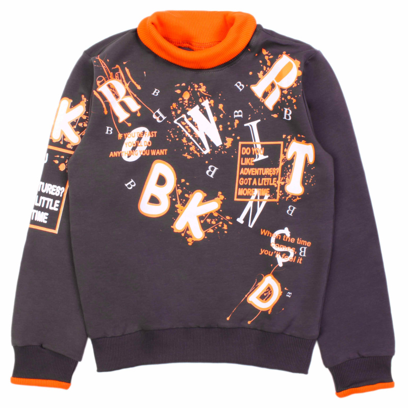 картинка БГ_ЧЗ Толстовка для мальчика 9-12 лет. Футер 2х нитка  BONITO KIDS/OP1743(ЧЗ)/уп.4 шт./меш.204 шт. от BonitoKids