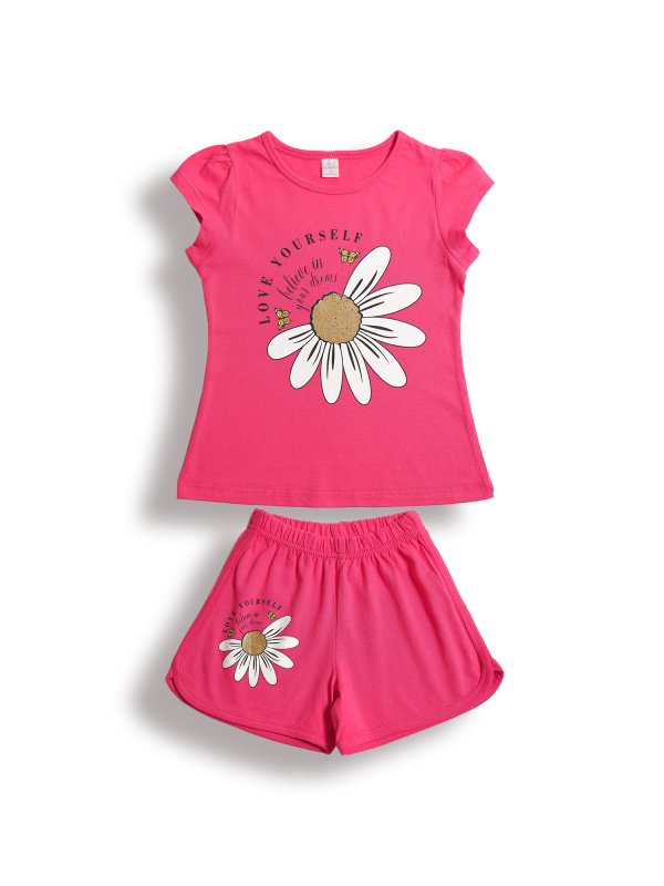 картинка БГ_ЧЗ Комплект для девочки (футболка и шорты) 5-8 лет 100% хлопок BONITO KIDS/BK0005D(5-8)(ЧЗ)/уп.4шт./меш.400шт. от BonitoKids