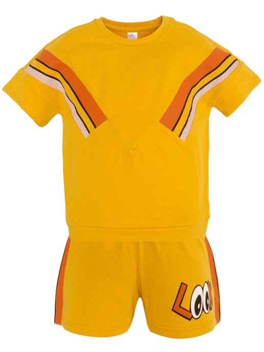 картинка ЧЗ_Комплект для девочки (футболка и шорты) 8-12 лет 95% хлопок, 5% эластан BONITO KIDS/OP1043(ЧЗ)/уп.5шт./меш.200шт. от BonitoKids