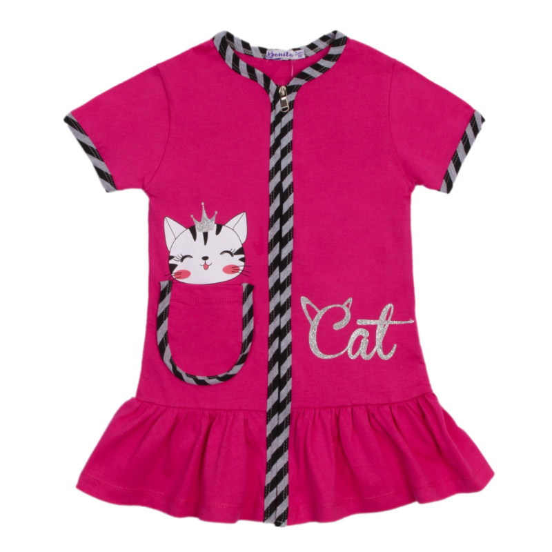 картинка ЧЗ Халат для девочки 3-7 лет 100% хлопок BONITO KIDS/OP1397(ЧЗ)/уп.5 шт./меш.400шт. от BonitoKids