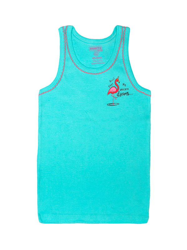 картинка ЧЗ Майка для девочки 7-11 лет 100% хлопок BONITO KIDS/BK537D(650)(ЧЗ)/уп.5шт./меш.650шт. от BonitoKids