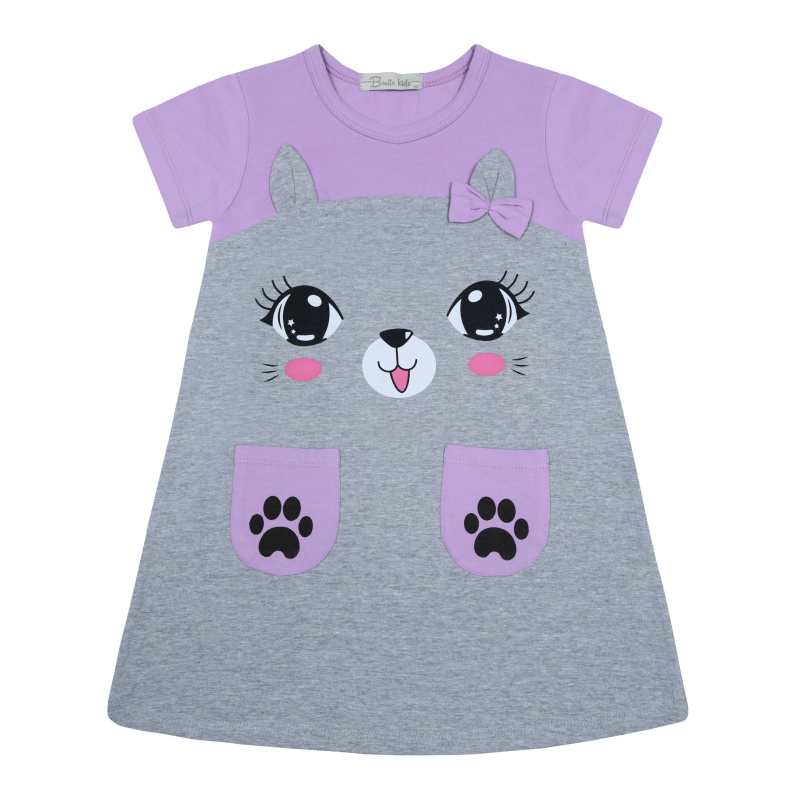 картинка БГ_ЧЗ Платье для девочки 3-7 лет 92% хлопок, 8% лайкра BONITO KIDS/BK1567P(05-24)(ЧЗ)/уп.5шт./меш.400шт. от BonitoKids