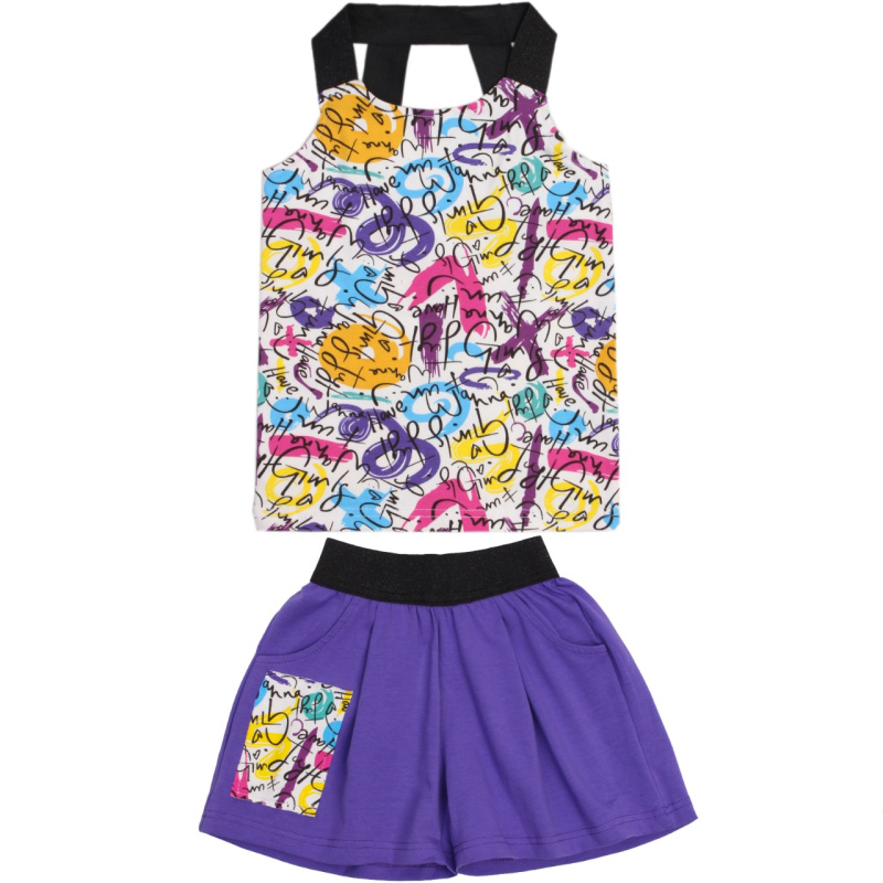 картинка КГ_БГ Комплект для девочки (майка и шорты) 3-7 лет 95% хлопок, 5% эластан BONITO KIDS/OP1394/уп.5шт./меш.350шт. от BonitoKids