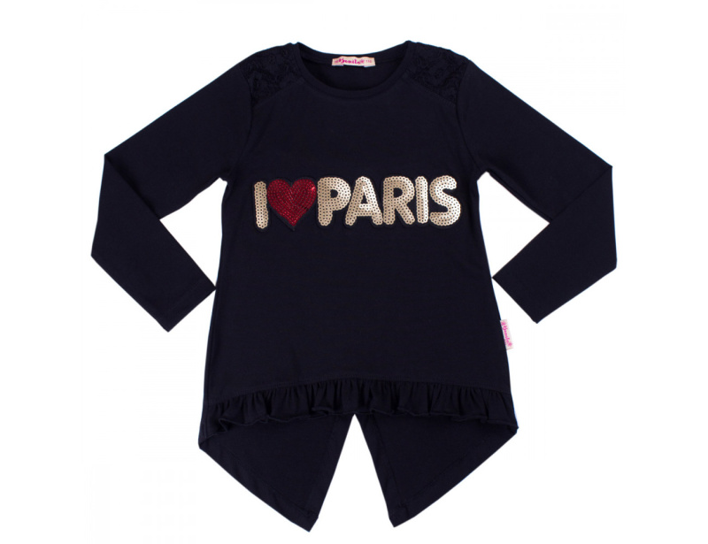 картинка ЧЗ Туника для девочки 5-8 лет 92% хлопок, 8% лайкра BONITO KIDS/BK981K(ЧЗ)/уп.4шт./меш.440шт. от BonitoKids