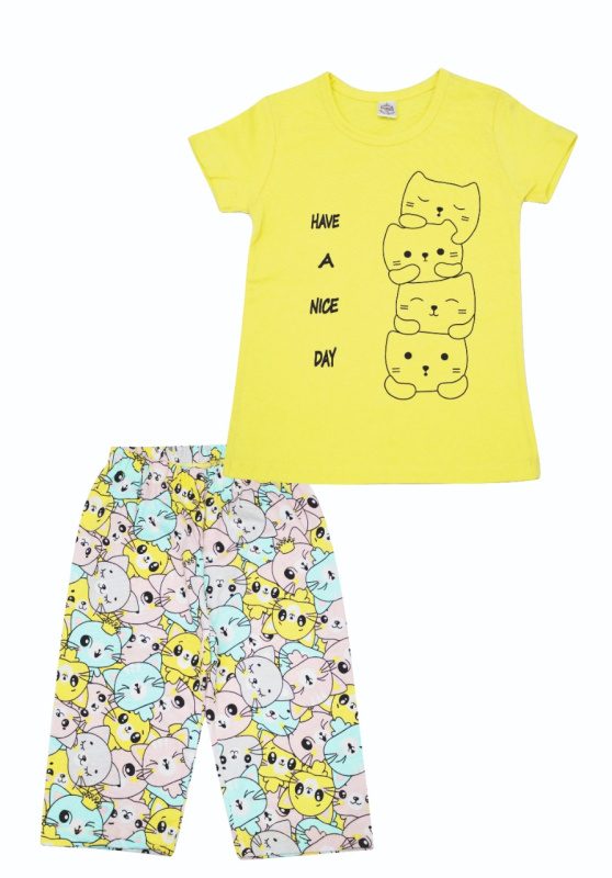 картинка БГ_ЧЗ Пижама для девочек 3-7 лет 100% хлопок BONITO KIDS/BK1698PJ/уп.5шт./меш.425шт. от BonitoKids