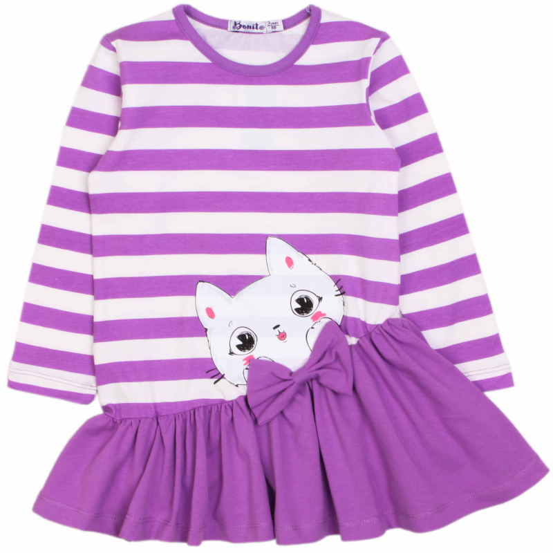 картинка БГ_ЧЗ Платье для девочки 3-7 лет 95% хлопок, 5% эластан BONITO KIDS/OP1706(ЧЗ)/уп.5шт./меш325шт. от BonitoKids