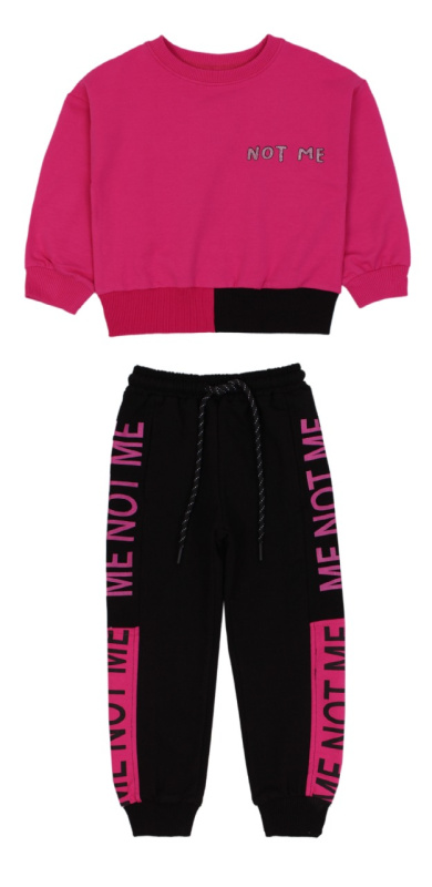 картинка ЧЗ Комплект для девочки (свитшот и штаны), 3-7 лет, 65% хлопок, 27% полиэстер, 8% эластан, BONITO KIDS/OP1226(ЧЗ)/уп.5 шт./меш.120шт. от BonitoKids