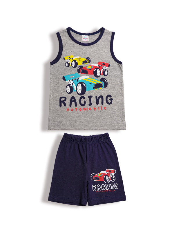 картинка БГ_ЧЗ Комплект для мальчика (майка и шорты) 2-5 лет 100% хлопок BONITO KIDS/BK1205KP(ЧЗ)/уп.4шт./меш.500шт. от BonitoKids