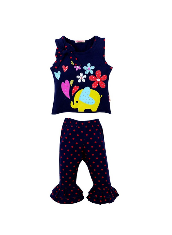 картинка ЧЗ Комплект для девочки (майка и лосины) 3-7 лет 92% хлопок, 8% лайкра BONITO KIDS/BK1181KL(ЧЗ)/уп.5шт./меш.360шт. от BonitoKids